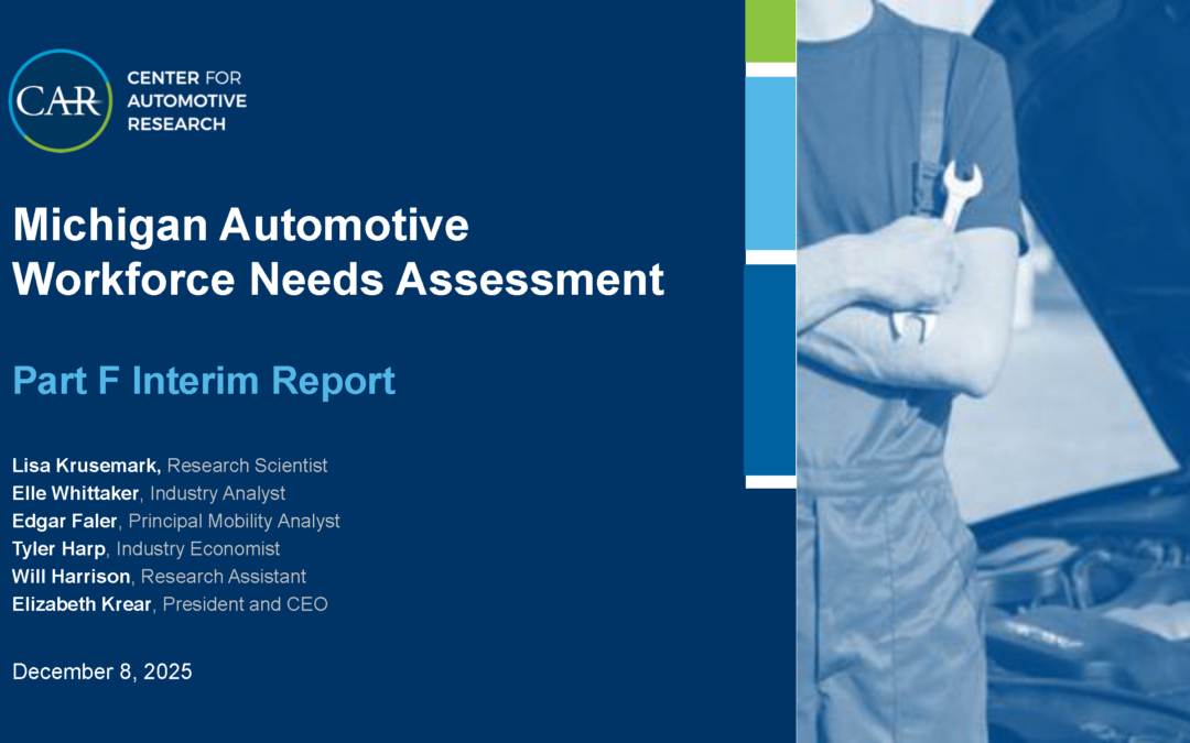 Michigan Automotive Workforce Needs Assessment – Part F Interim Report