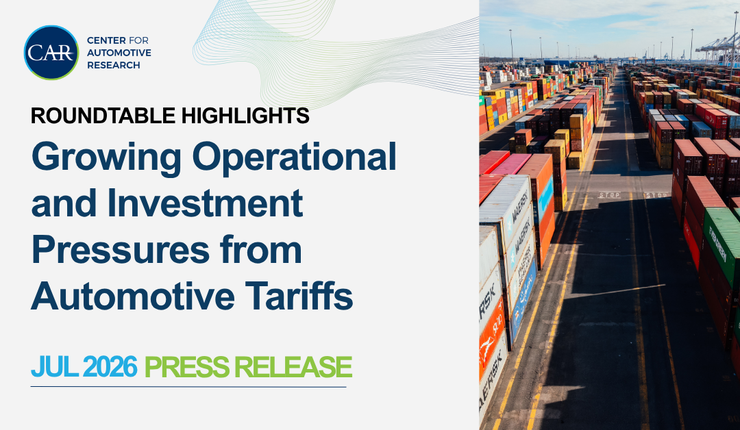 A title graphic with an image of shipping containers stacked in a shipping yard.